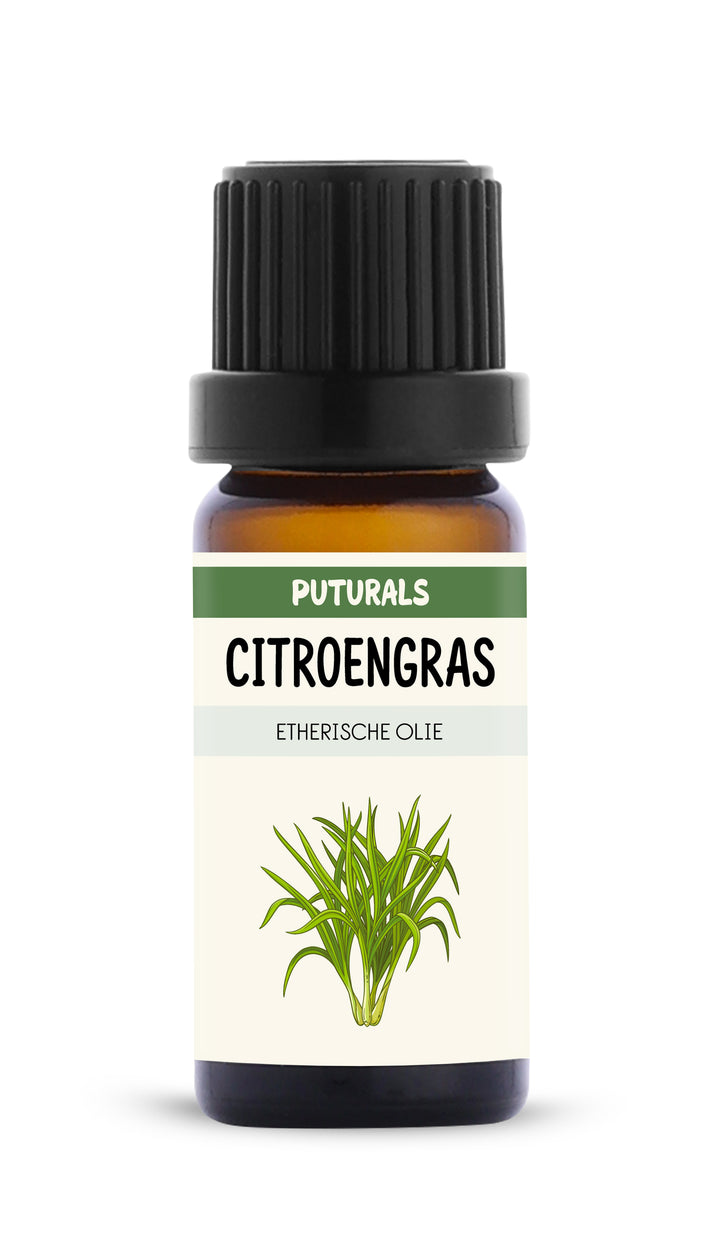 Citroengras Etherische Olie 100% Biologisch & Puur - 10ml - Voorkant