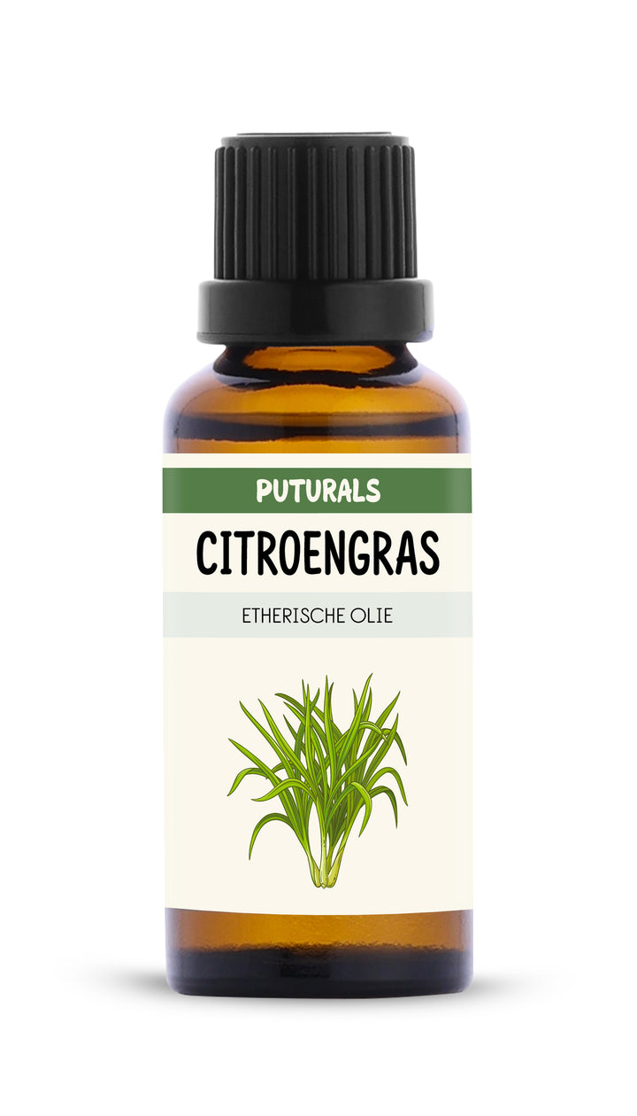 Citroengras Etherische Olie 100% Biologisch & Puur - 30ml - Voorkant