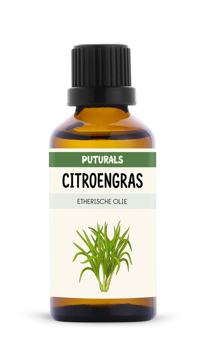 Citroengras Etherische Olie 100% Biologisch & Puur - 50ml - Voorkant