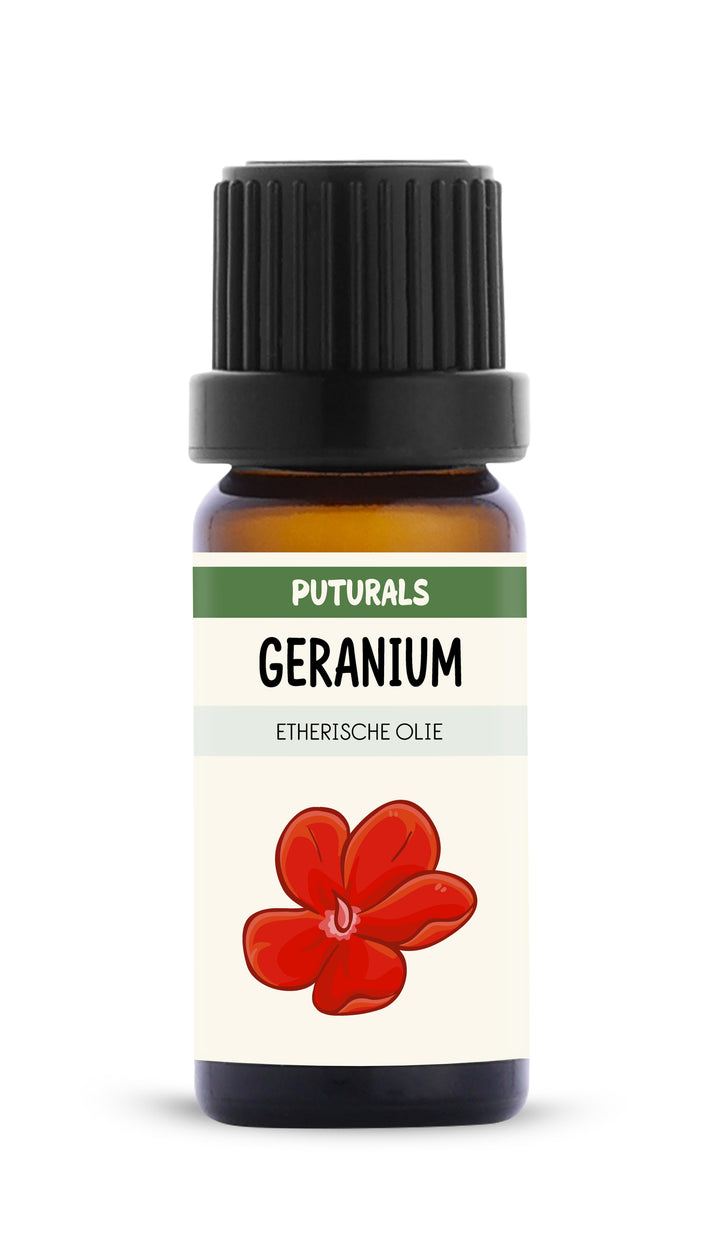 Geranium Etherische Olie 100% Biologisch & Puur - 10ml - Voorkant