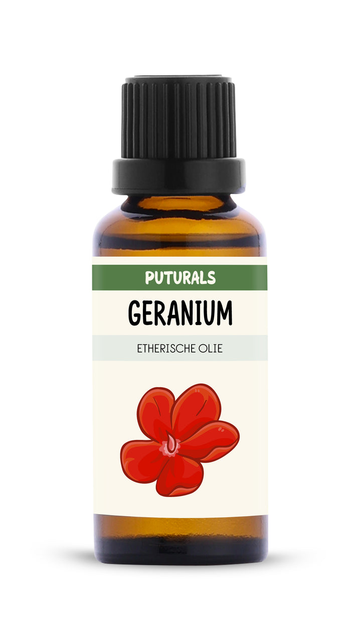 Geranium Etherische Olie 100% Biologisch & Puur - 30ml - Voorkant