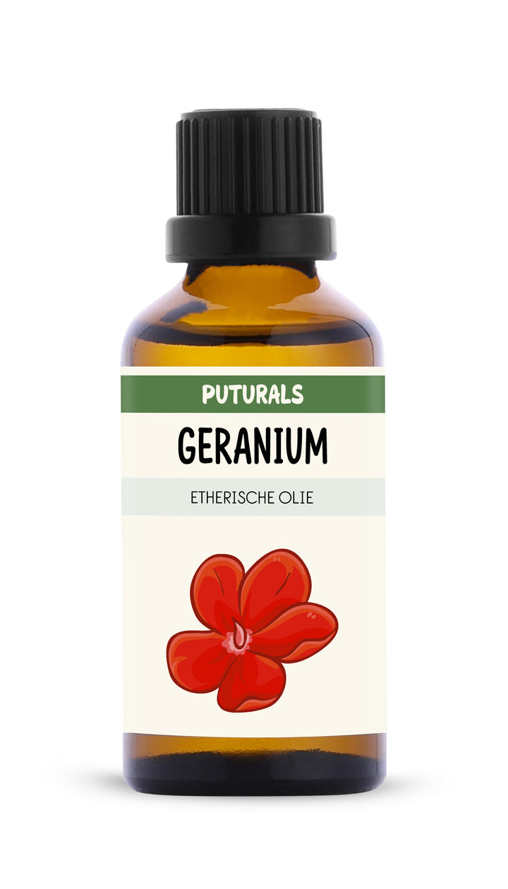 Geranium Etherische Olie 100% Biologisch & Puur - 50ml - Voorkant