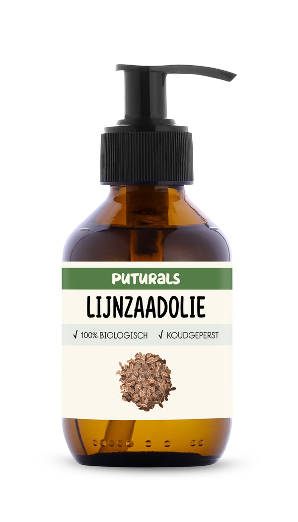 Lijnzaadolie 100% Biologisch & Koudgeperst - Voorkant - 150ml
