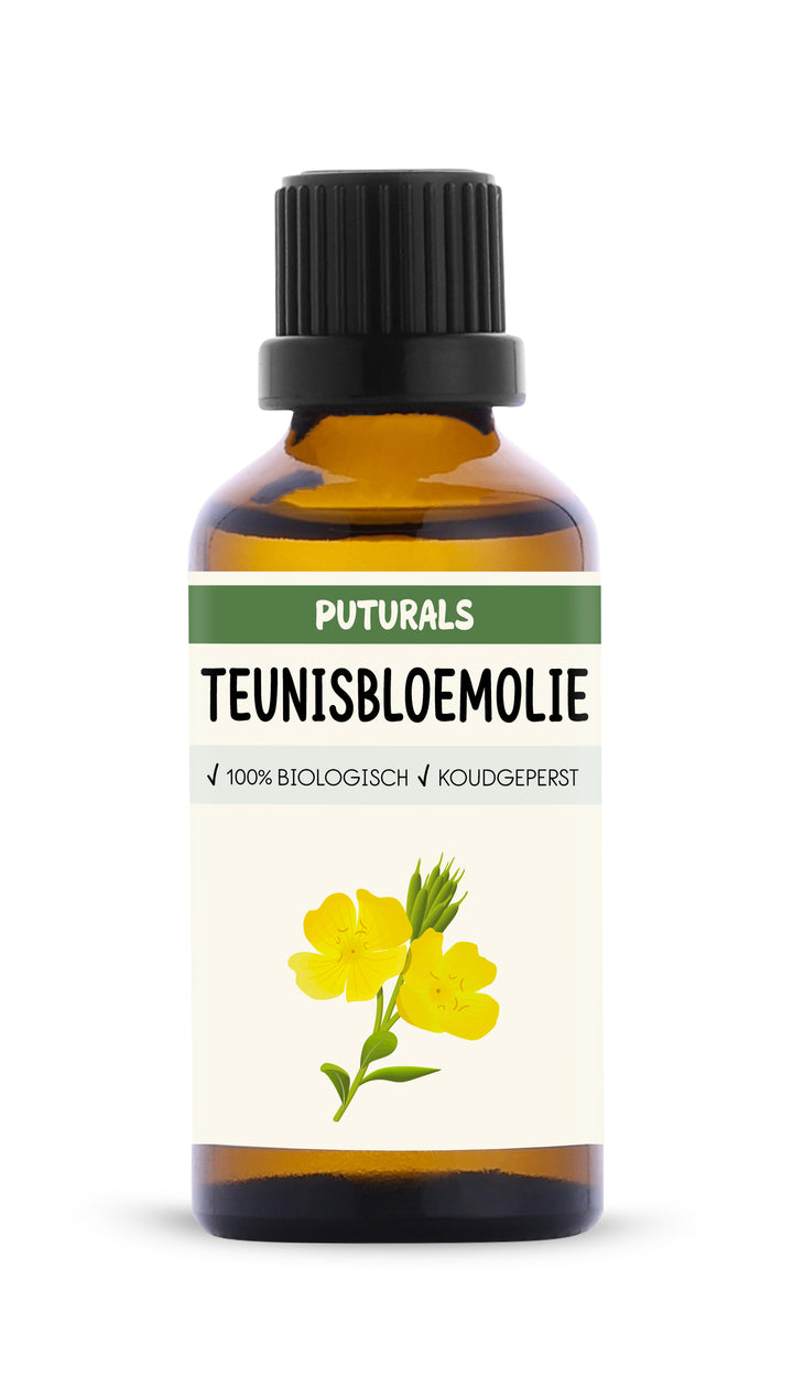 Teunisbloemolie 100% Biologisch & Koudgeperst - Voorkant - 50ml