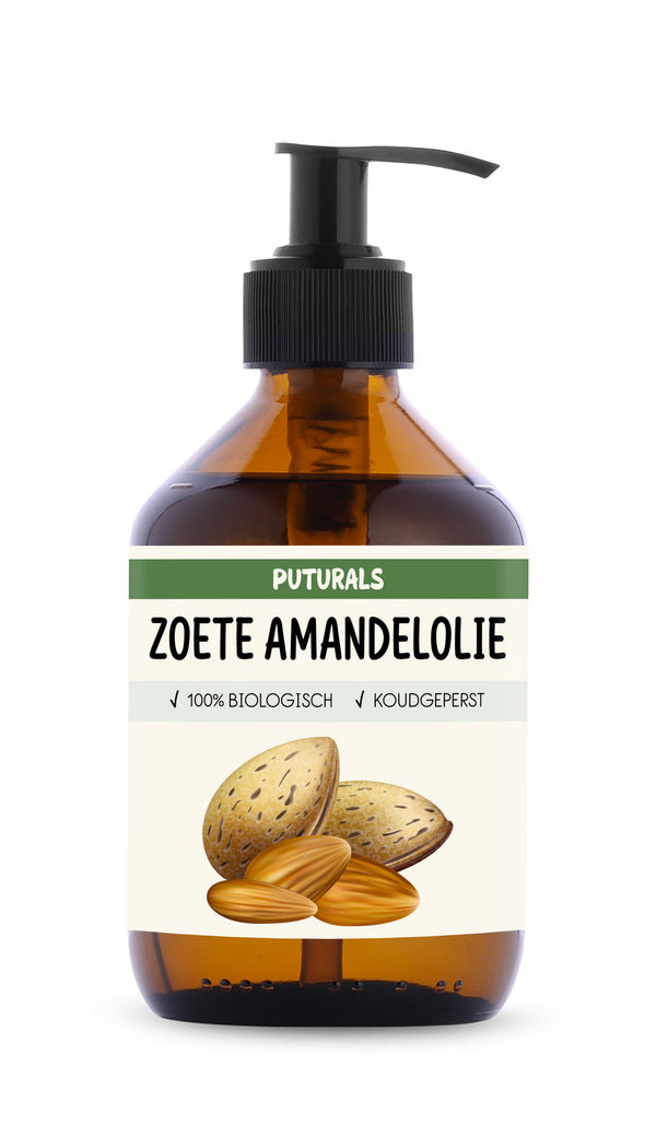 Zoete Amandelolie 100% Biologisch & Koudgeperst - 300ml - Voorkant