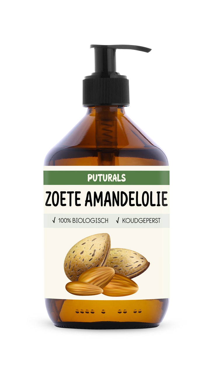 Zoete Amandelolie 100% Biologisch & Koudgeperst - 500ml - Voorkant