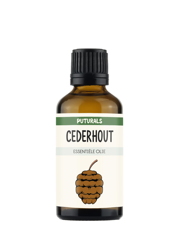 Cederhout Etherische Olie 100%  Biologisch & Puur - 50ml - Voorkant
